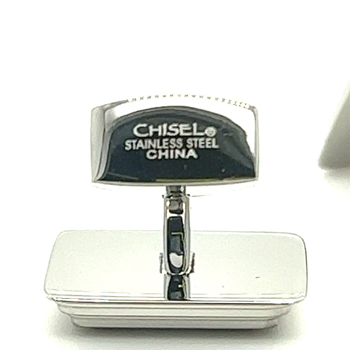 Chisel Stainless Steel Rectangular Cufflinks Silver-Tone