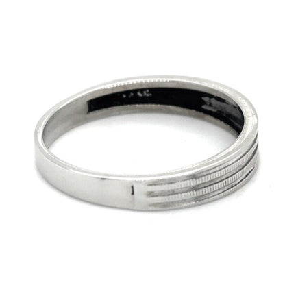 3.7mm Wedding Band Ring 14k White Gold 1.8g Size 6.25