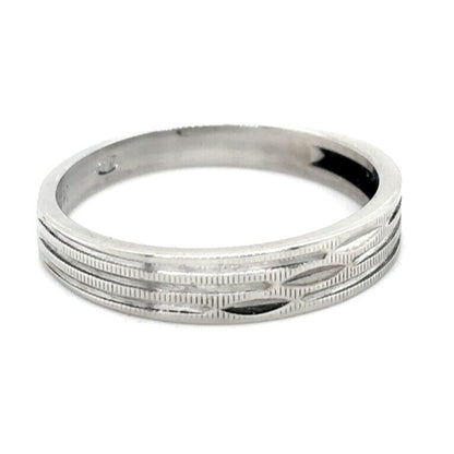 3.7mm Wedding Band Ring 14k White Gold 1.8g Size 6.25