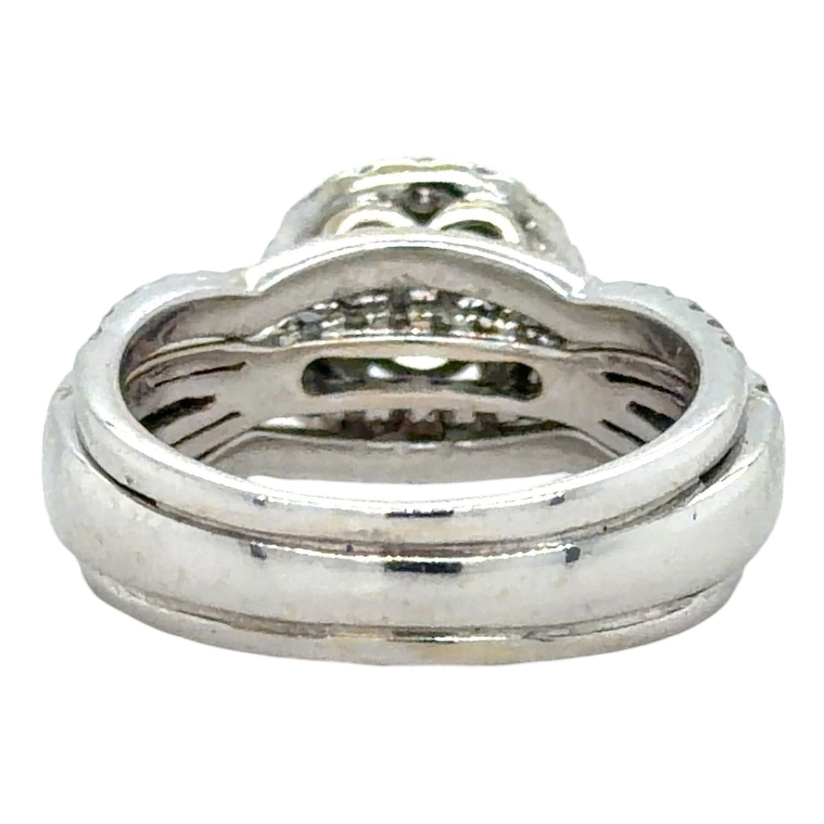 1ctw Diamond Bridal Wedding Ring Set 14k White Gold 6.1g Size 4.75