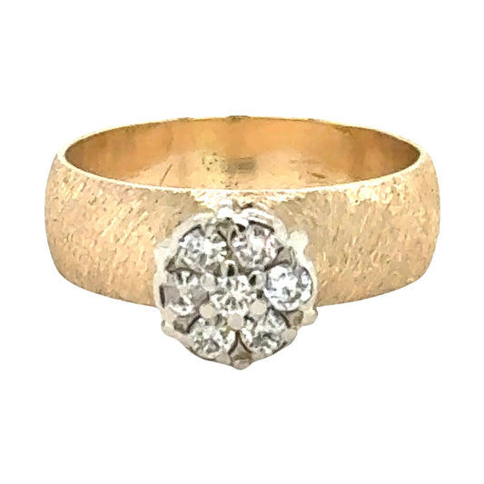 1/3ctw Diamond Cluster 10k Yellow Ring 4.2g Size 6