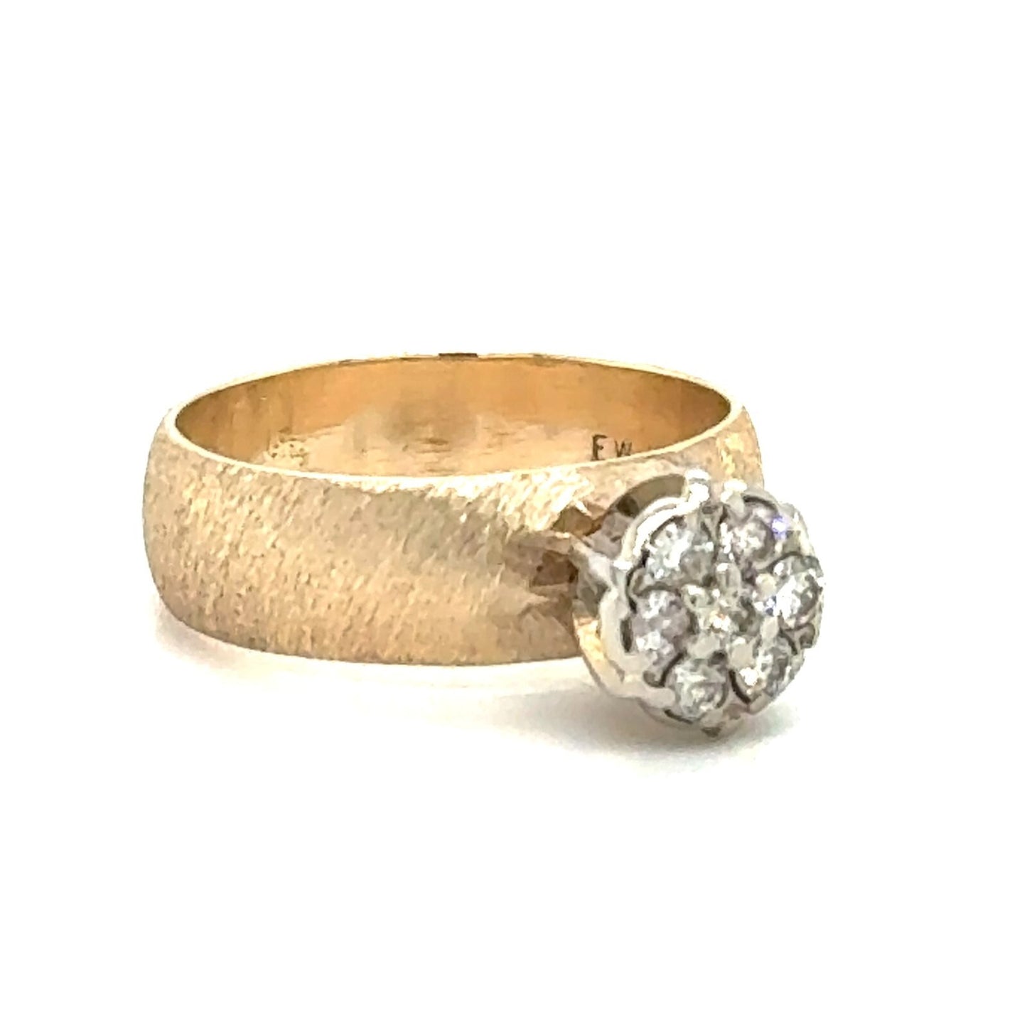 1/3ctw Diamond Cluster 10k Yellow Ring 4.2g Size 6