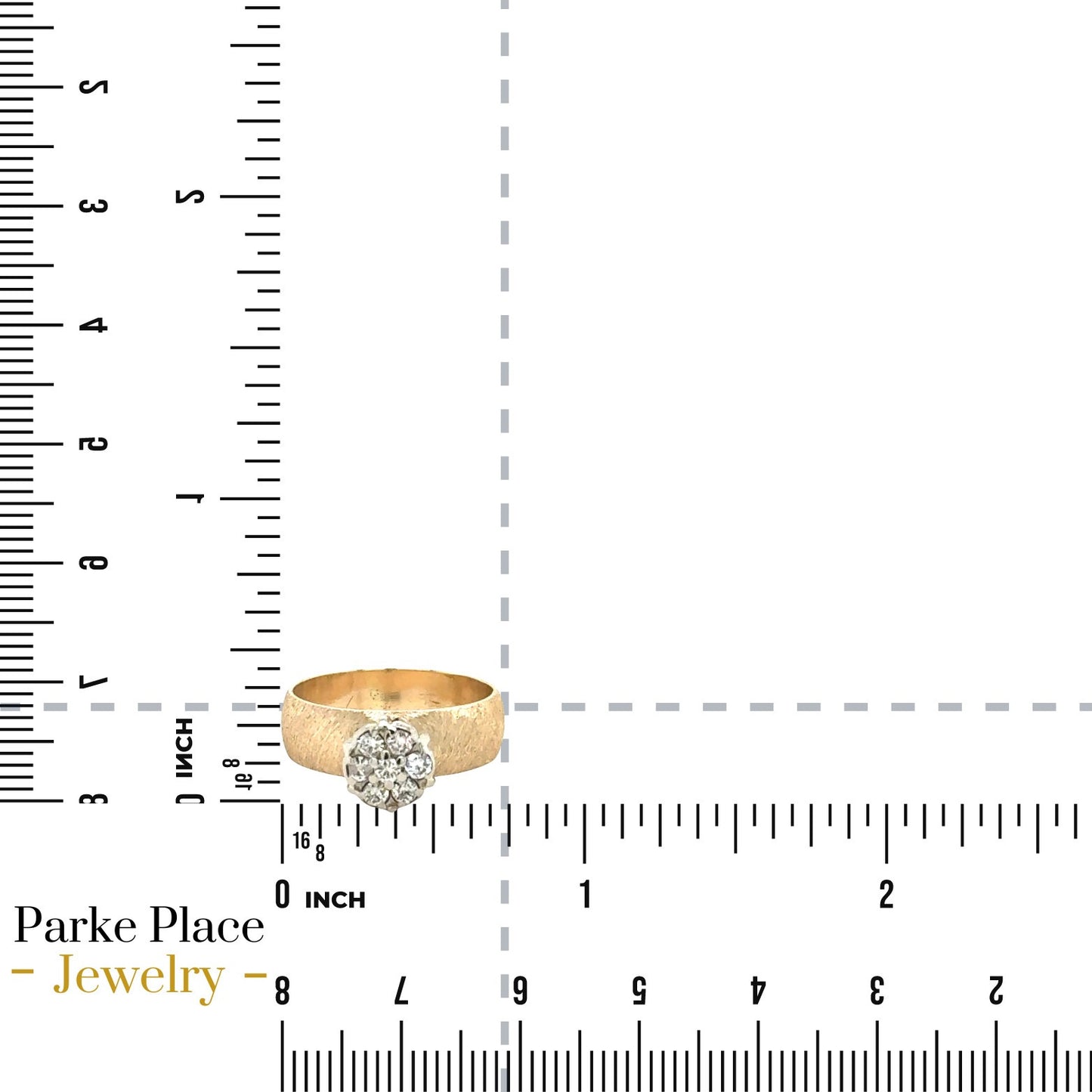 1/3ctw Diamond Cluster 10k Yellow Ring 4.2g Size 6