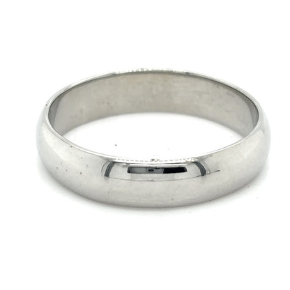 4.8mm Wedding Band Ring 14k White Gold 4.6g Size 9.75