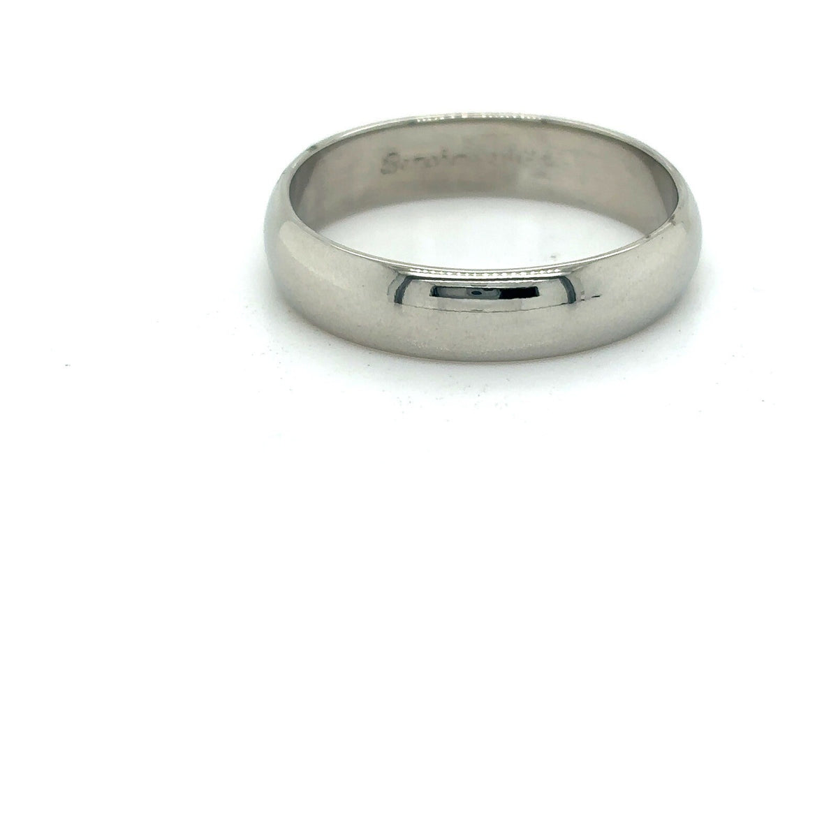 4.8mm Wedding Band Ring 14k White Gold 4.6g Size 9.75