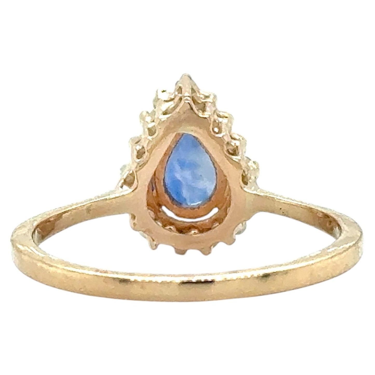 Sapphire with Diamond Accents 14k Yellow Gold Ring 2.7g Size 8 (SI1-3,G-I)