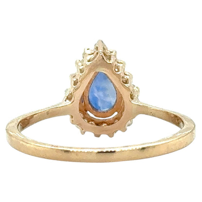 Sapphire with Diamond Accents 14k Yellow Gold Ring 2.7g Size 8 (SI1-3,G-I)