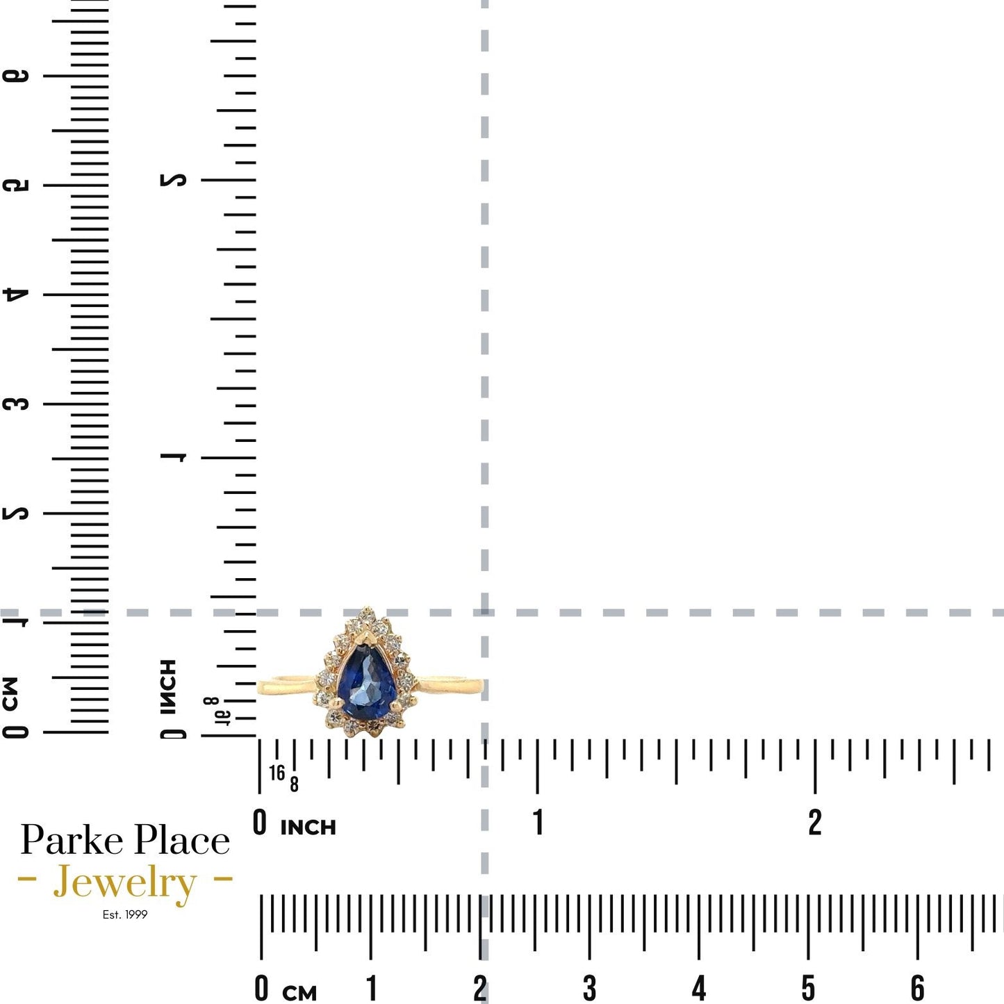 Sapphire with Diamond Accents 14k Yellow Gold Ring 2.7g Size 8 (SI1-3,G-I)
