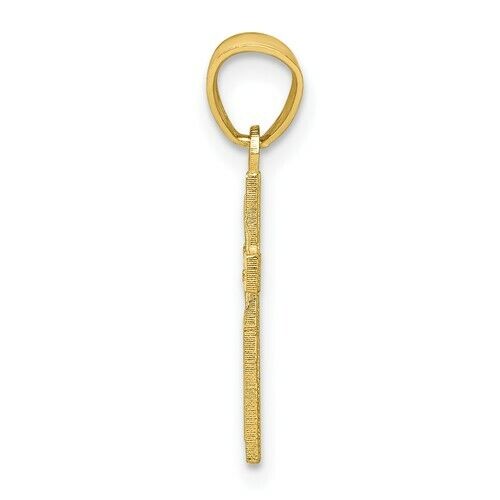 10K Yellow Gold Diamond-Cut Cross Pendant