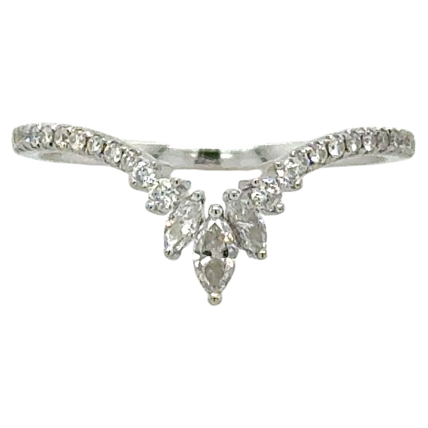 1/3ctw Diamond 18k White Gold Enhancer Band Ring 1.7g Size 6.75