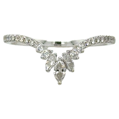 1/3ctw Diamond 18k White Gold Enhancer Band Ring 1.7g Size 6.75