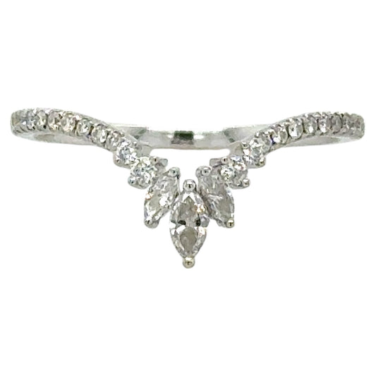 1/3ctw Diamond 18k White Gold Enhancer Band Ring 1.7g Size 6.75