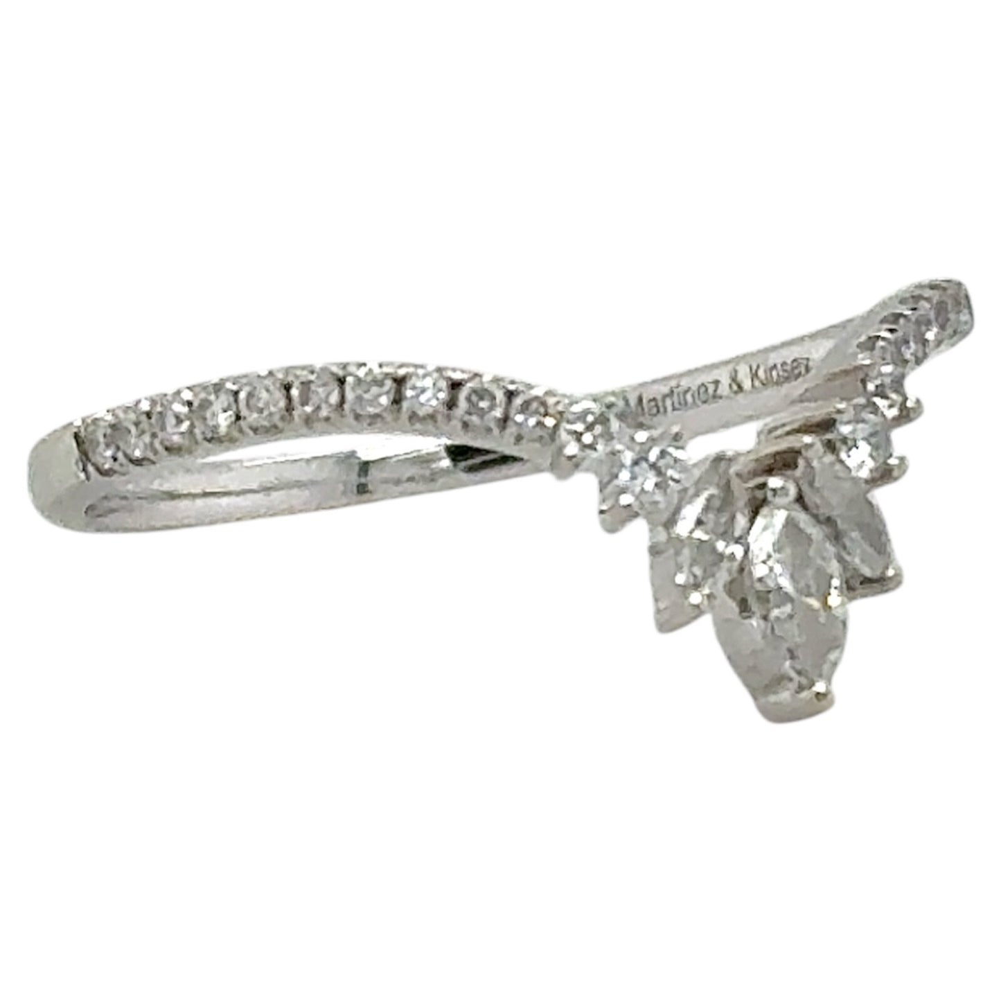 1/3ctw Diamond 18k White Gold Enhancer Band Ring 1.7g Size 6.75
