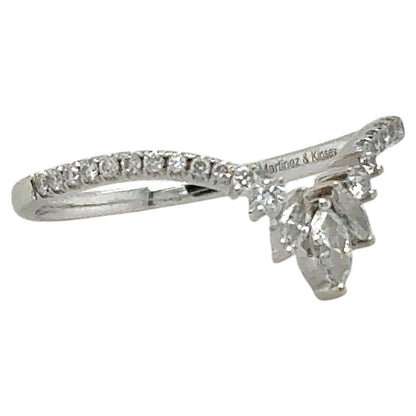 1/3ctw Diamond 18k White Gold Enhancer Band Ring 1.7g Size 6.75