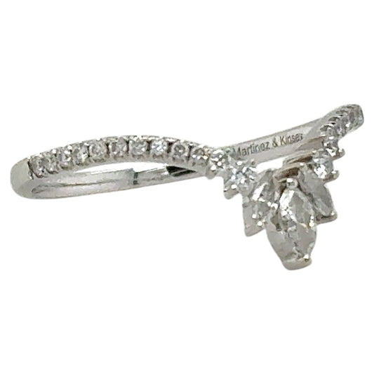 1/3ctw Diamond 18k White Gold Enhancer Band Ring 1.7g Size 6.75