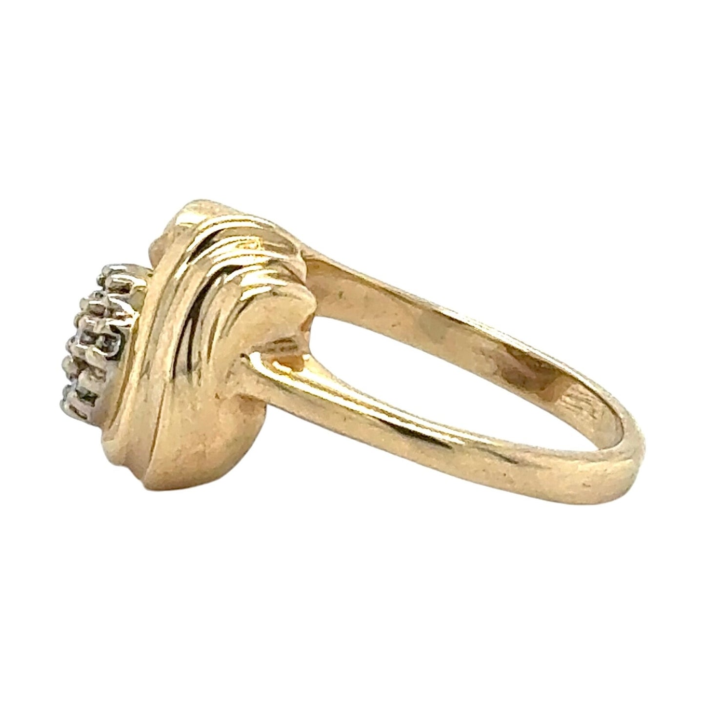 Vintage 14K Yellow Gold Diamond Cluster Ring 7.9g Size 7