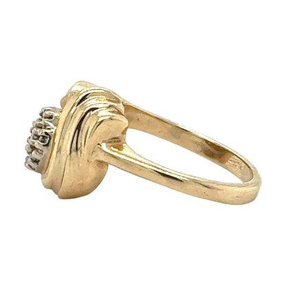 Vintage 14K Yellow Gold Diamond Cluster Ring 7.9g Size 7