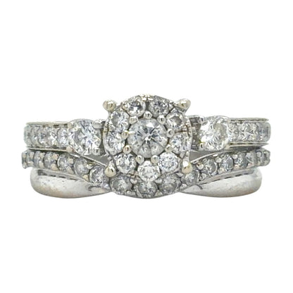 1ctw Diamond Bridal Wedding Ring 14k White Gold 4.4g Size 5.25