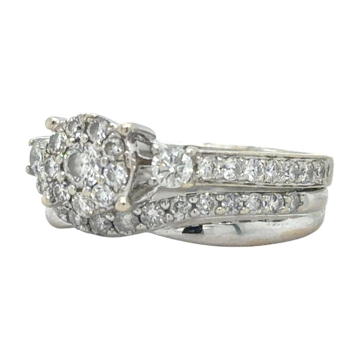 1ctw Diamond Bridal Wedding Ring 14k White Gold 4.4g Size 5.25