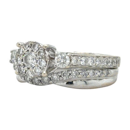 1ctw Diamond Bridal Wedding Ring 14k White Gold 4.4g Size 5.25
