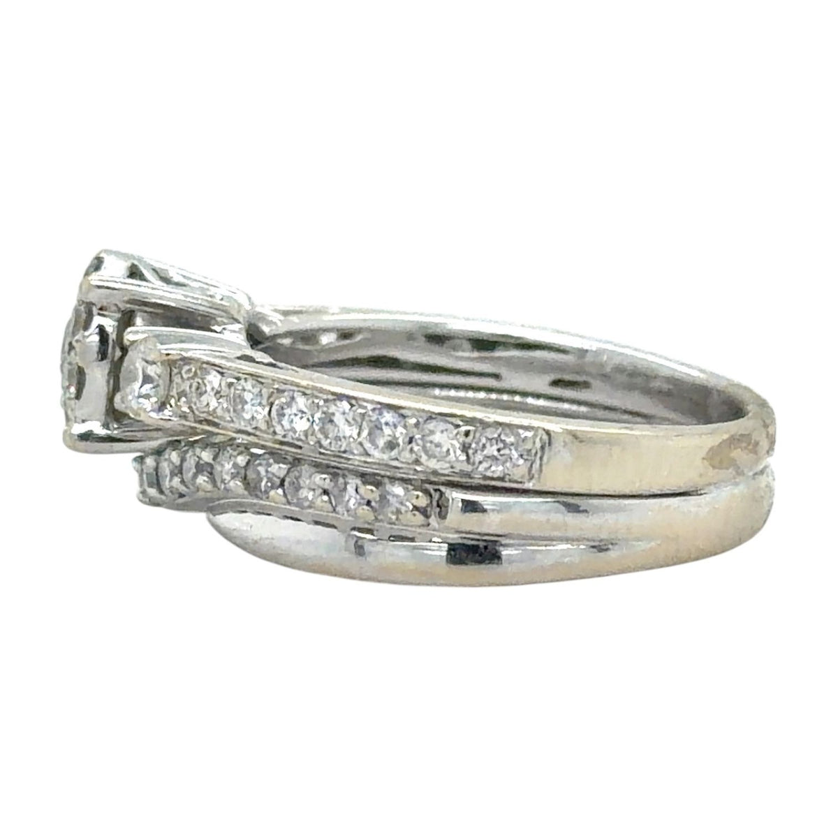 1ctw Diamond Bridal Wedding Ring 14k White Gold 4.4g Size 5.25