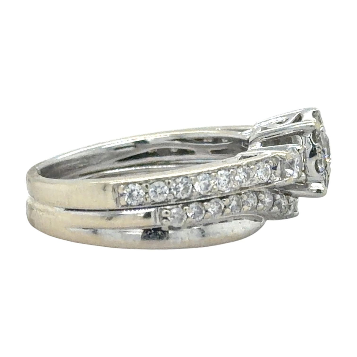 1ctw Diamond Bridal Wedding Ring 14k White Gold 4.4g Size 5.25