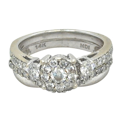 1ctw Diamond Bridal Wedding Ring 14k White Gold 4.4g Size 5.25
