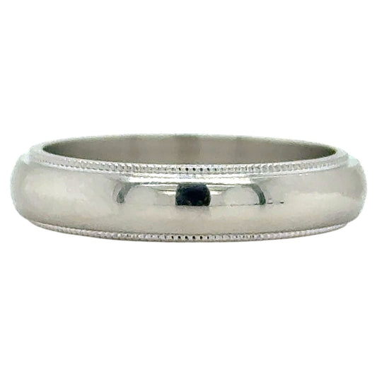 4.5mm Wedding Band Ring 14k White Gold 5.5g Size 7.5