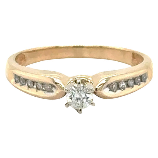 1/2ctw Diamond Solitaire 14k Yellow Gold Ring 3.0g Size 6.75