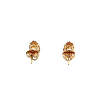 14K Yellow Gold Marquise Cut Citrine Stud Earrings 1.0g