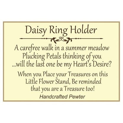 DAISY Flower Pewter Ring Holder Jewelry Stand