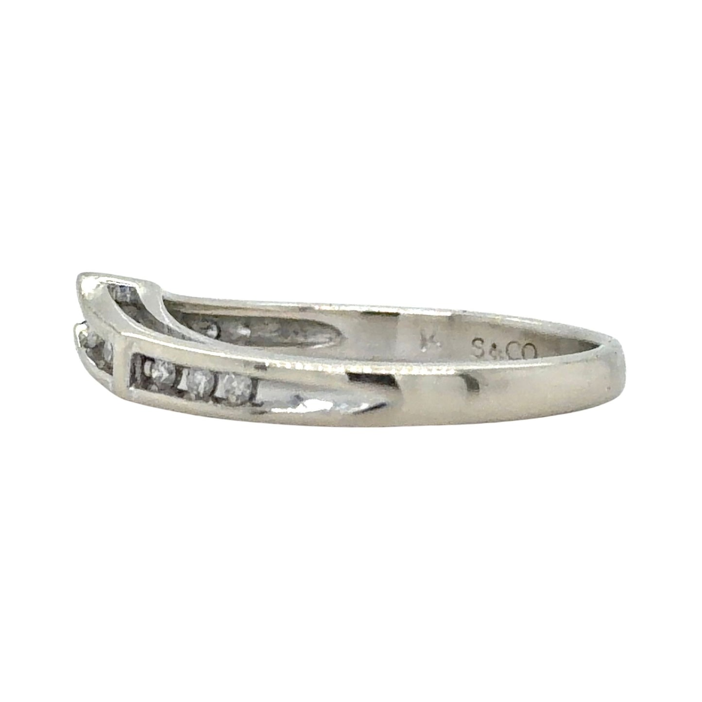 Diamond Accent 14k White Gold Band Ring 2.5g Size 7