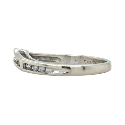 Diamond Accent 14k White Gold Band Ring 2.5g Size 7