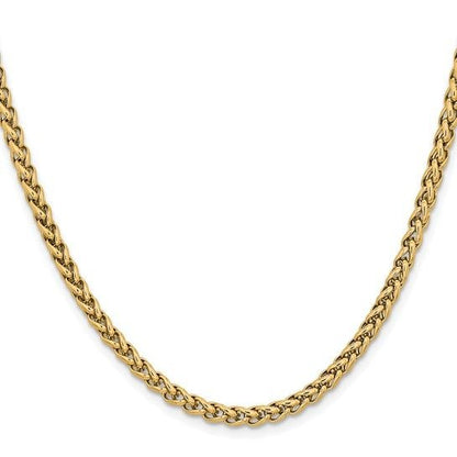 Chisel Stainless Steel Polished Yellow IP-plated 4mm 20 inch Wheat Chain