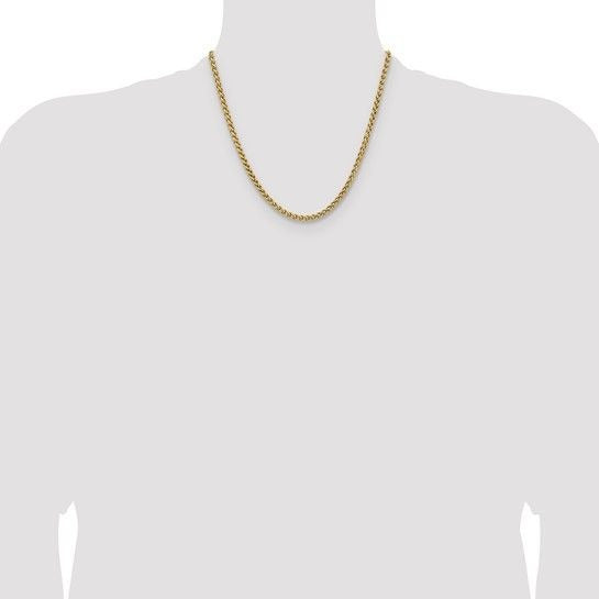 Chisel Stainless Steel Polished Yellow IP-plated 4mm 20 inch Wheat Chain