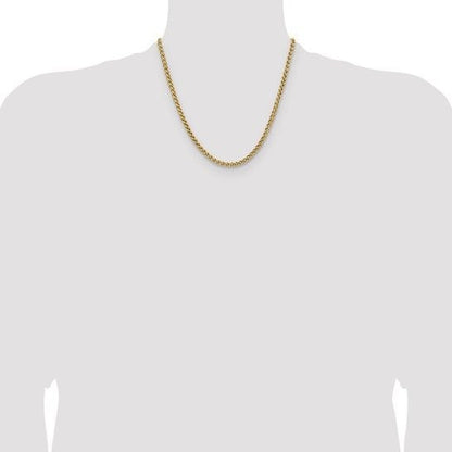 Chisel Stainless Steel Polished Yellow IP-plated 4mm 20 inch Wheat Chain