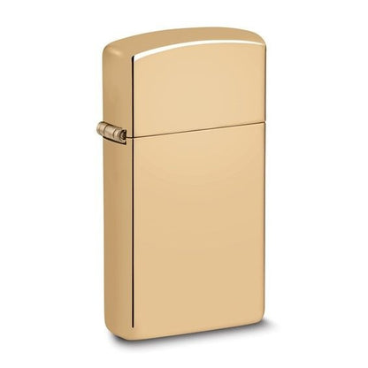Zippo Slim High Polish Brass Lighter - Gold Tone Finish Made In USA Reliable Design