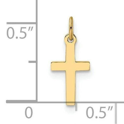 14k Yellow Gold Polished Solid Cross Pendant