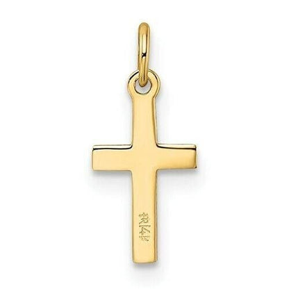 14k Yellow Gold Polished Solid Cross Pendant