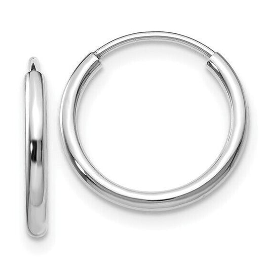 Leslie's 10k White Gold 1.5mm Polished Endless Hoop Earrings
