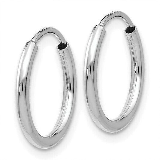 Leslie's 10k White Gold 1.5mm Polished Endless Hoop Earrings