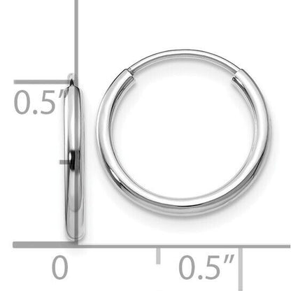 Leslie's 10k White Gold 1.5mm Polished Endless Hoop Earrings