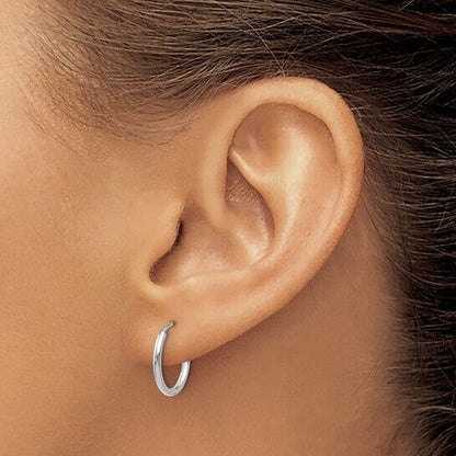 Leslie's 10k White Gold 1.5mm Polished Endless Hoop Earrings