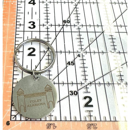 Foley, Alabama Walkway Bridge Stainless Steel Round Keychain
