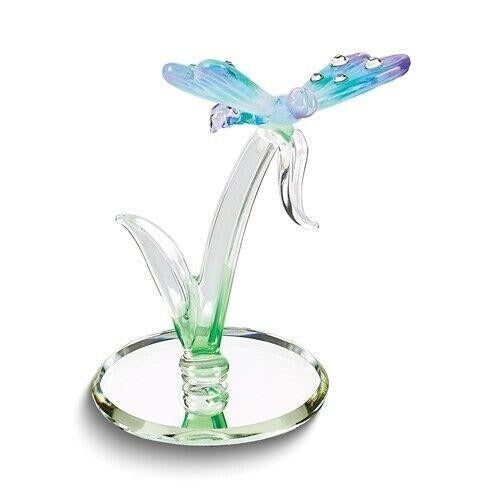 Glass Baron Rainbow Dragonfly Handcrafted Glass Figurine