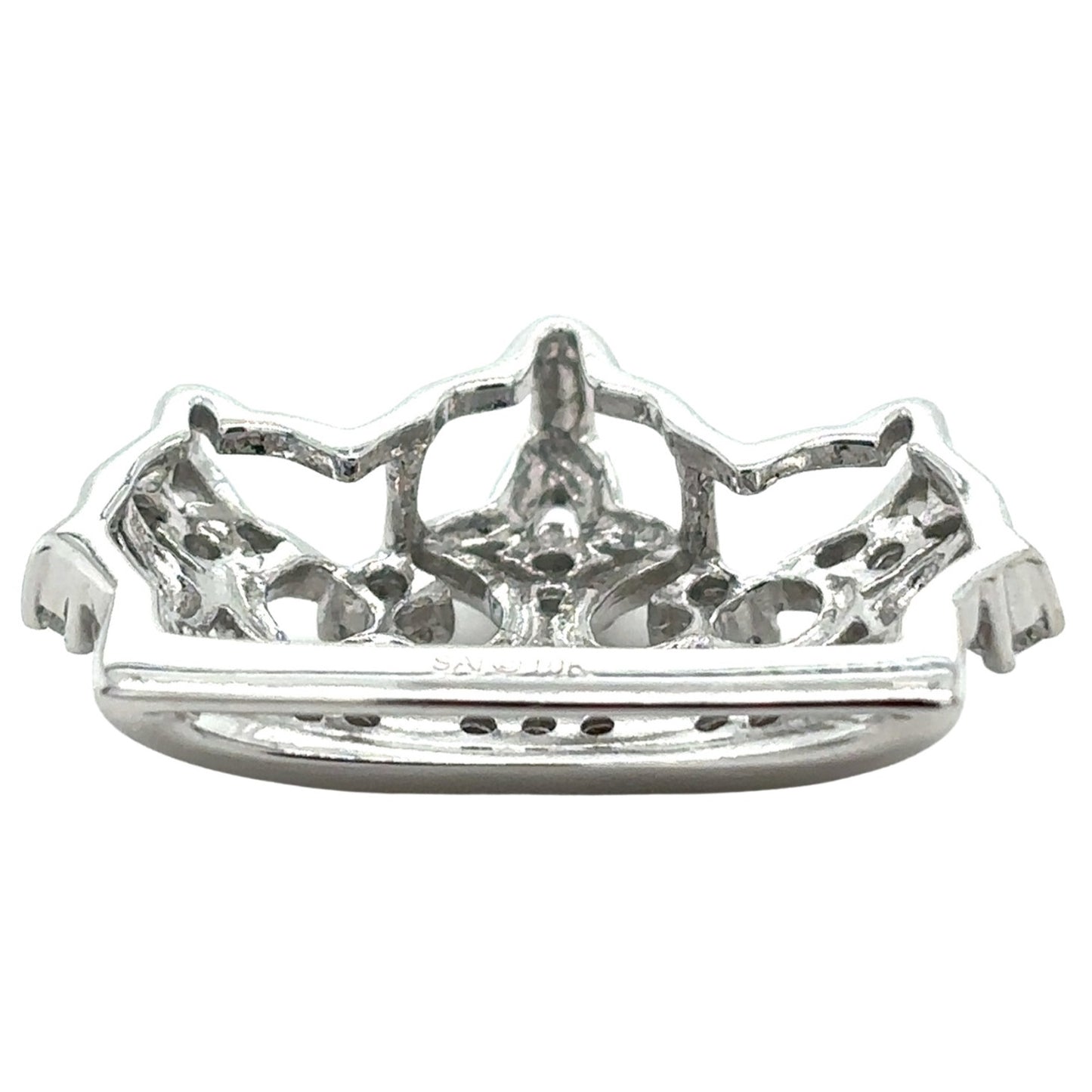 10k White Gold 1/4ctw Diamond Crown Pendant 2.2g