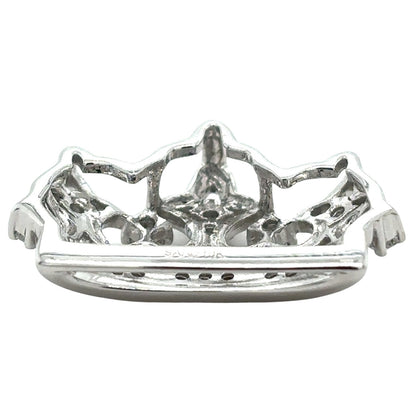 10k White Gold 1/4ctw Diamond Crown Pendant 2.2g