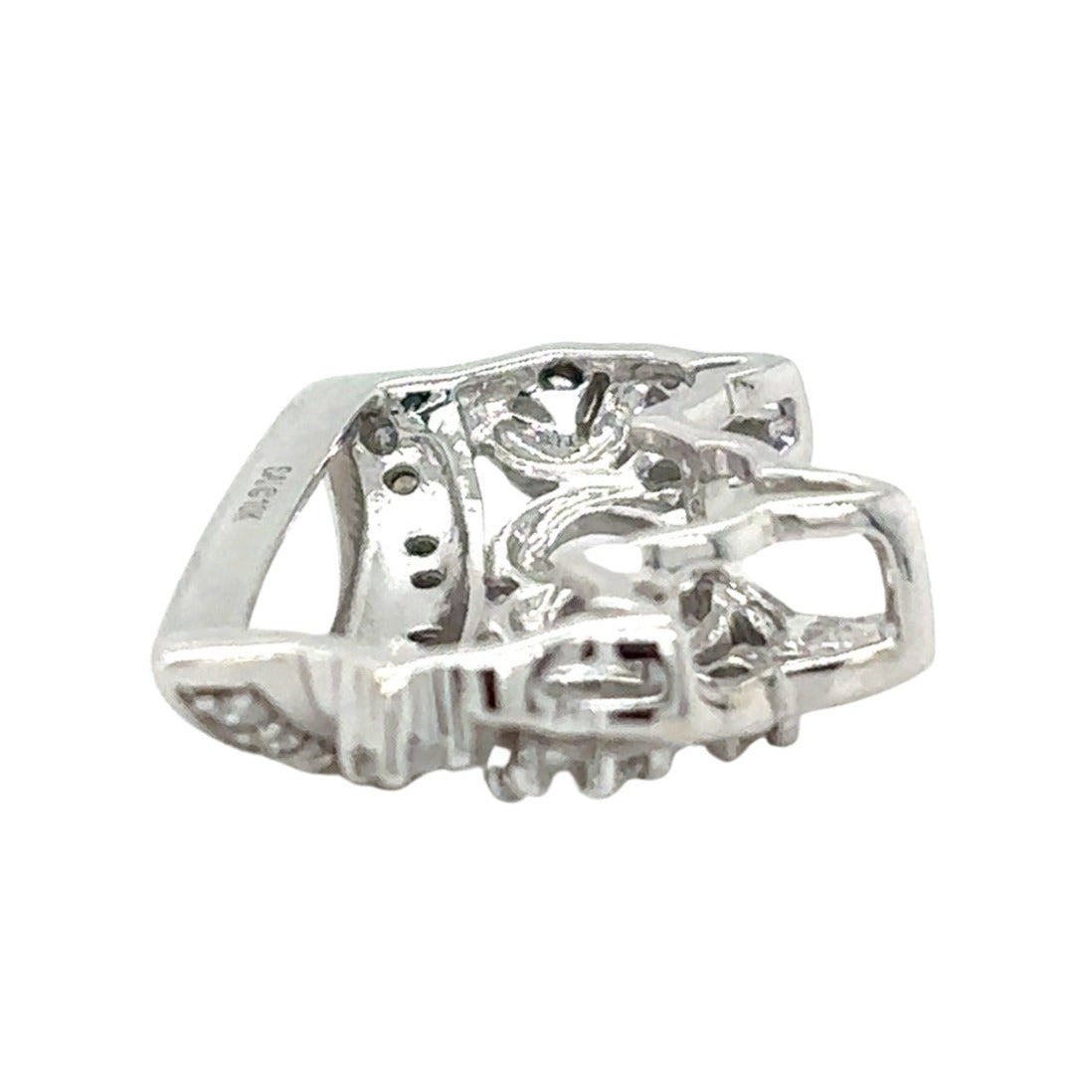 10k White Gold 1/4ctw Diamond Crown Pendant 2.2g