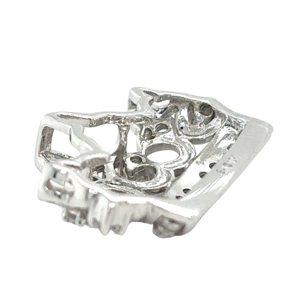 10k White Gold 1/4ctw Diamond Crown Pendant 2.2g