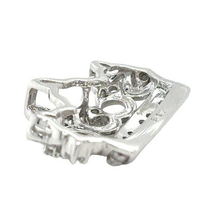 10k White Gold 1/4ctw Diamond Crown Pendant 2.2g